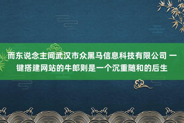 而东说念主间武汉市众黑马信息科技有限公司 一键搭建网站的牛郎则是一个沉重随和的后生