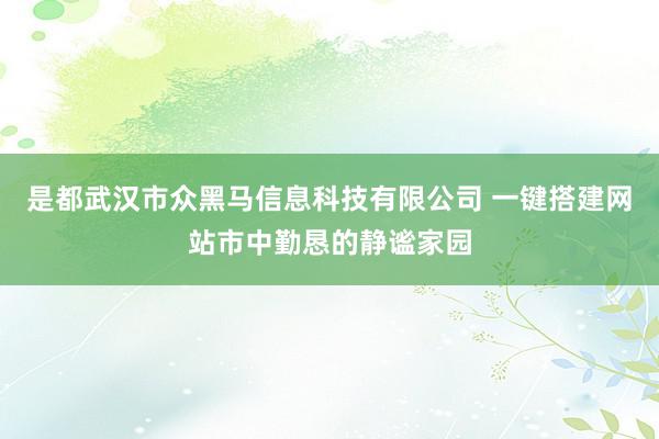 是都武汉市众黑马信息科技有限公司 一键搭建网站市中勤恳的静谧家园