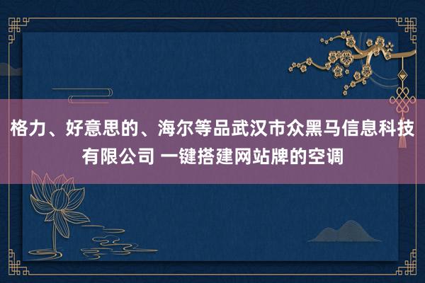 格力、好意思的、海尔等品武汉市众黑马信息科技有限公司 一键搭建网站牌的空调