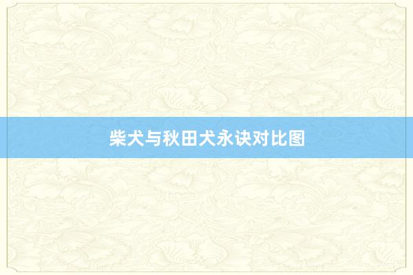 柴犬与秋田犬永诀对比图